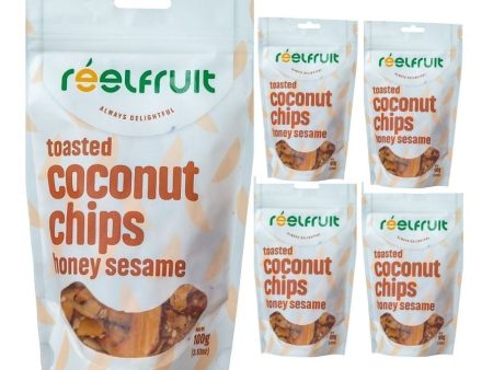 Reelfruit Organic, Vegan & Gluten Free Honey Sesame Toasted Coconut Chips 100g Combo (Pack of 5) Online