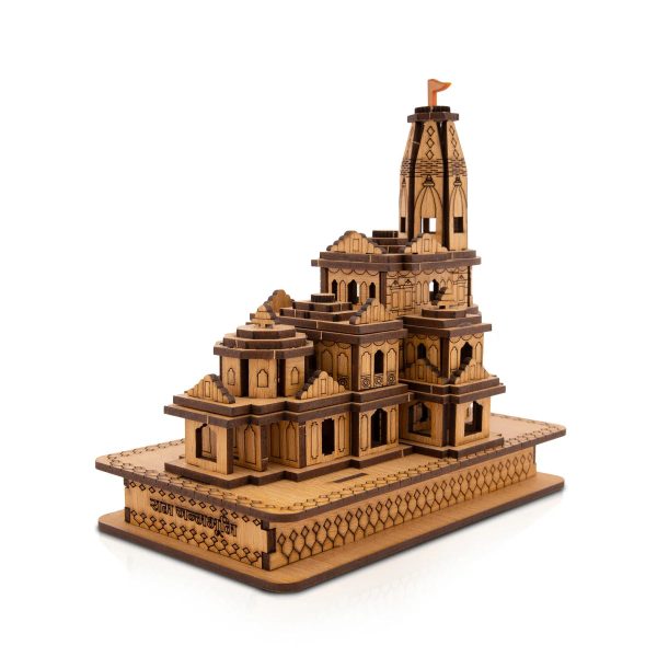 Ayodhya Ram Temple - 6 x 3.5 Inches | Wooden Mandir  Ayodhya Ram Mandir for Home Decor Online