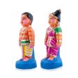 Young Couple Clay Golu Bommai Pair - 8 x 3 Inches | Giri Golu Doll  Navaratri Golu Bomma Gombe Bommai Online