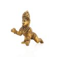 Krishnan Statue - 3.5 x 2.75 Inches | Brass Statue  Crawling Krishna Idol for Pooja  335 Gms Approx Cheap