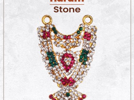 Stone Haram & Stone Necklace Set - 2.5 x 1.5 Inches | Haram Necklace Set  Multicolour Stone Jewelry for Deity Sale