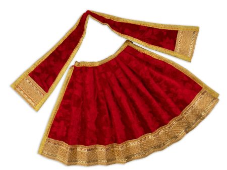 Amman Pavadai - 7 x 13 Inches | Velvet with Jari Border Lehenga Patka  Mata Dress for Deity  Assorted Colour For Cheap