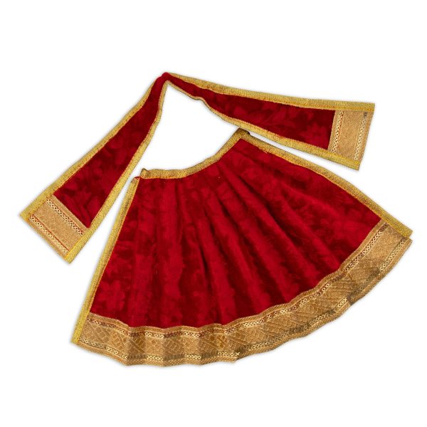 Amman Pavadai - 7 x 13 Inches | Velvet with Jari Border Lehenga Patka  Mata Dress for Deity  Assorted Colour For Cheap