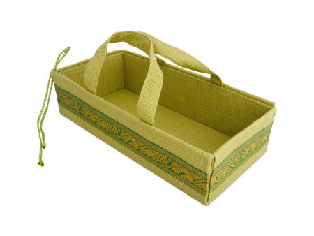 Jute Basket with Handle - 3.5 x 13 x 6 Inches | Jute Storage Basket  Basket Handbag for Women Online now