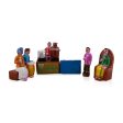 Tea Shop Clay Golu Bommai Set - 7 x 3 Inches | Giri Golu Doll  Navaratri Golu Bomma Gombe Bommai Fashion