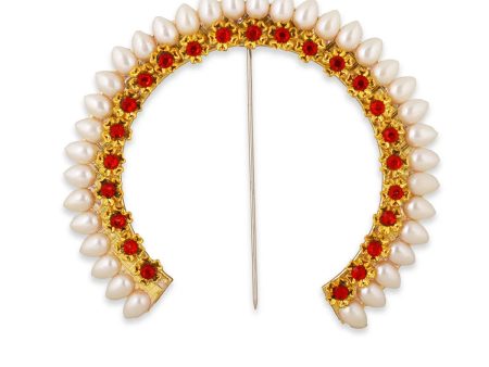 Stone with Moti Arch - 7.5 x 8 Inches | Hair Accessories  Artificial Flower Arch for Deity on Sale