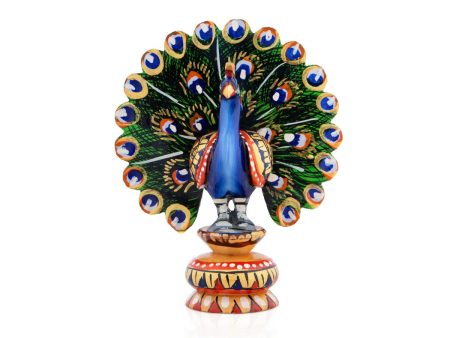 Peacock Statue - 3 x 2 Inches | Wooden Peacock  Dancing Peacock Idol for Home Decor Fashion