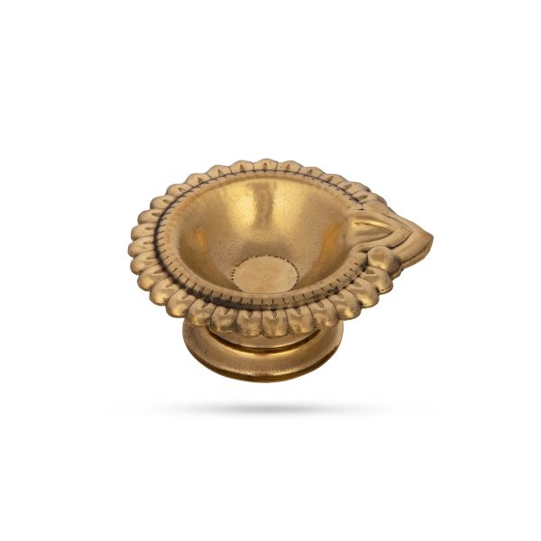 Kubera Deepam with Base - 1 x 2.5 Inches | Lakshmi Kubera Vilakku  Brass Laxmi Kubera Deepam for Pooja  20 Gms on Sale