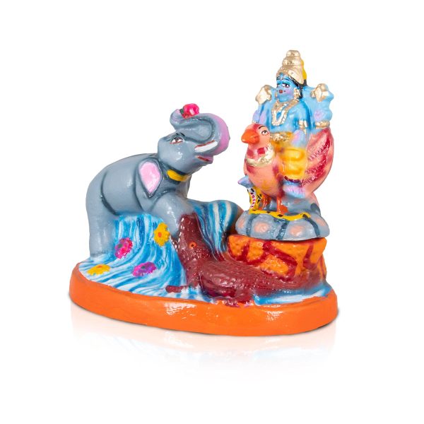 Gajendra Moksham Clay Golu Bommai Set - 7 x 9 Inches | Giri Golu Doll  Navaratri Golu Bomma Gombe Bommai For Cheap