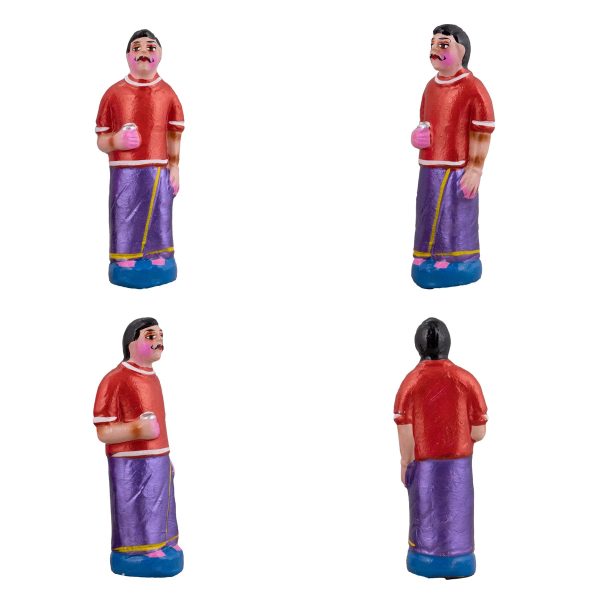 Tea Shop Clay Golu Bommai Set - 7 x 3 Inches | Giri Golu Doll  Navaratri Golu Bomma Gombe Bommai Fashion