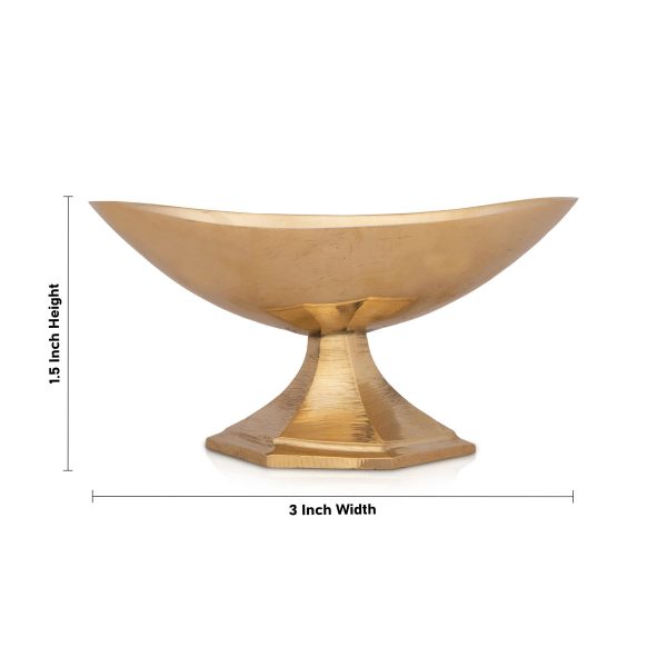 Brass Bowl - 1.5 x 3 Inches | Brass Cup  Boat Shape Pooja Bowl for Home  70 Gms Approx on Sale