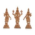 Perumal Sridevi Bhudevi Idol – 6.5 x 3 Inches | Panchaloha Idol  Perumal with Sridevi Bhudevi Statue  1055 Gms Approx Supply