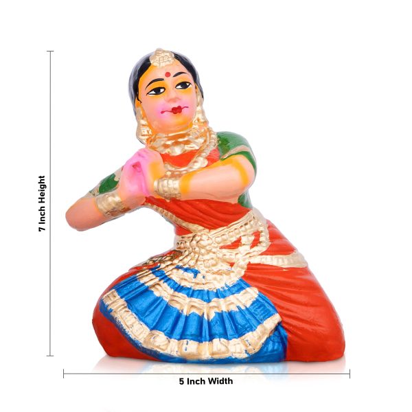 Bharathanatyam Clay Golu Bommai - 7 x 5 Inches | Giri Golu Doll  Navaratri Golu Bomma Gombe Bommai Fashion