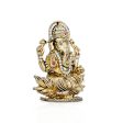 Ganesh Murti - 2.75 x 2 Inches | Stone Vinayaka Idol  Gold Polish Ganpati Murti for Pooja For Discount