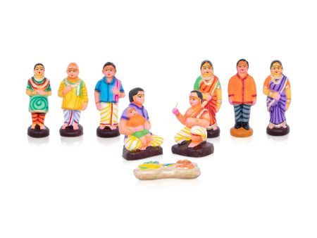 Kadhani Vizha Clay Golu Bommai Set - 7 x 3 Inches | Giri Golu Doll  Navaratri Golu Bomma Gombe Bommai Hot on Sale