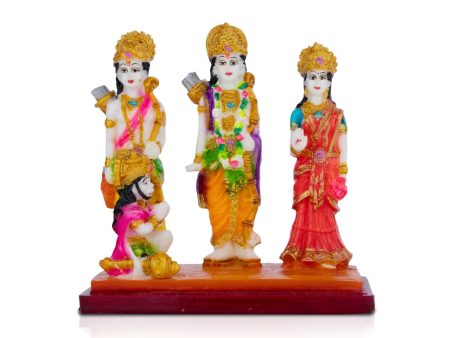 Shri Ram Darbar Murti - 5.5 x 5 Inches | Marble Dust Shri Ram Darbar Statue for Pooja Cheap