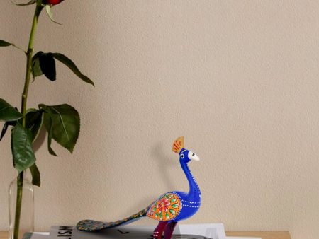 Peacock Statue - 5 x 8 Inches | Metal Peacock Idol  Painted Peacock Figurine for Home For Sale