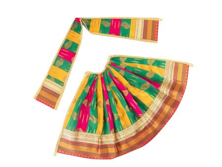 Amman Pavadai - 9 x 4 Inches | Lehenga Patka  Satin with Jari Border Mata Dress for Deity  Assorted Colour Hot on Sale