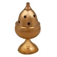 Brass Nanda Deep with Base - 4 x 2.5 Inches | Brass Lamp  Vilakku  Apple Nanda Diya for Pooja Supply