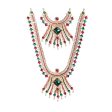 Stone Haram & Stone Necklace Set - 13 x 6 Inches | Multicolour Stone Jewelry  Jewellery for Deity Discount