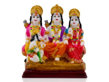 Shri Ram Darbar Murti - 5.5 x 4.5 Inches | Marble Dust Shri Ram Darbar Statue for Pooja Hot on Sale