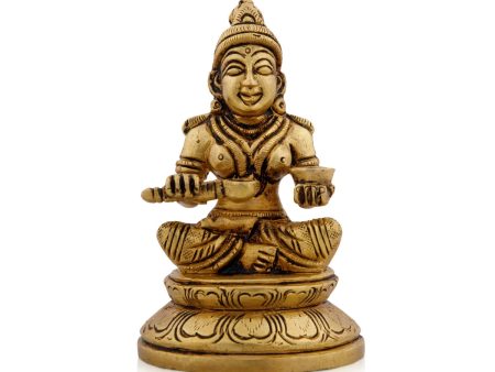 Annapurna Devi Murti - 4 x 2.5 Inches | Antique Brass Statue  Annapoorani Idol for Pooja  500 Gms Approx Fashion