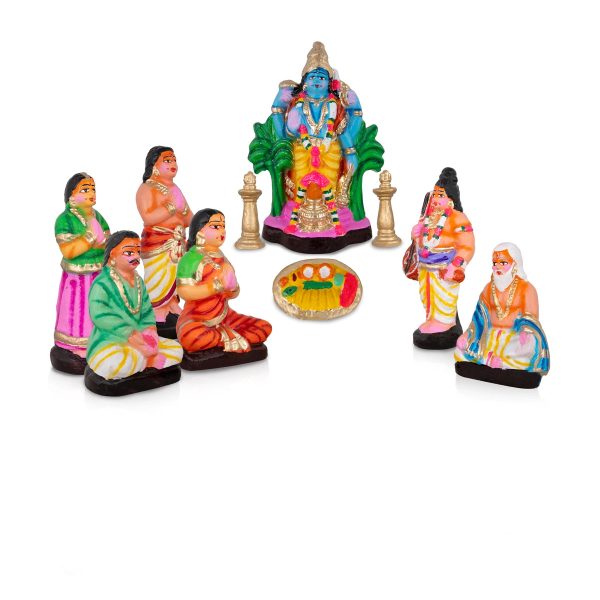 Sathyanarayana Pooja Clay Golu Bommai Set - 7 x 5 Inches | Giri Golu Doll  Navaratri Golu Bomma Gombe Bommai Discount