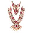 Stone Haram and Necklace Set - 5 x 2 Inches | Haram and Necklace Set  Multicolour Stone Jewelry  Jewellery for Deity For Sale