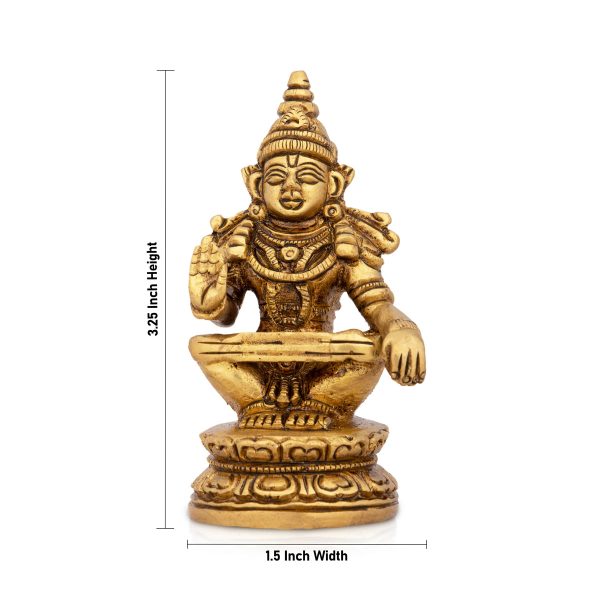 Ayyappa Swamy Statue - 3.25 x 1.5 Inches | Antique Brass Statue  Ayyappan Idol for Pooja  244 Gms Approx Discount