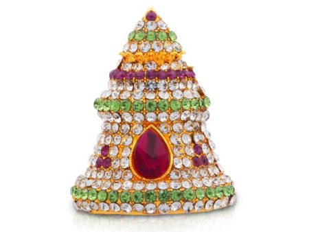 Half Crown - 2 Inch | Stone Mukut  Kireetam  Multicolour Stone Kiritam for Deity Discount