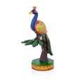 Peacock On Tree Statue - 6 x 2.5 Inches | Wooden Peacock Idol  Painted Peacock Figurine for Home Online now