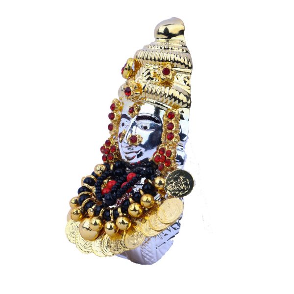 Ammavari Face - 4 Inch | Lakshmi Face in Silver  Amman Face  Goddess Face for Deity on Sale