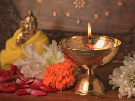 Nanda Deep - 2.5 x 3 Inches | Brass Lamp  Brass Diya  Vilakku for Pooja For Cheap