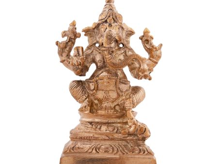 Ganesha Murti Statue - 3 x 2 Inches| Panchaloha Idol  Vinayaka Idol for Pooja  259 Gms Approx For Sale