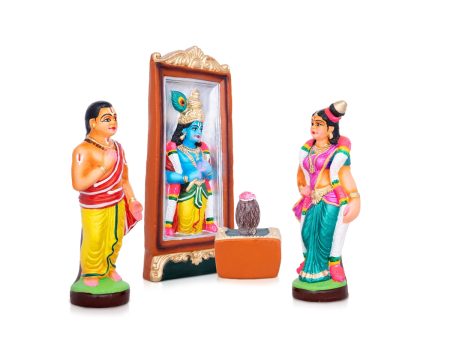 Malai Soodi Kodutha Andal Clay Golu Bommai Set - 11 x 4.5 Inches | Giri Golu Doll  Navaratri Golu Bomma Gombe Bommai For Discount