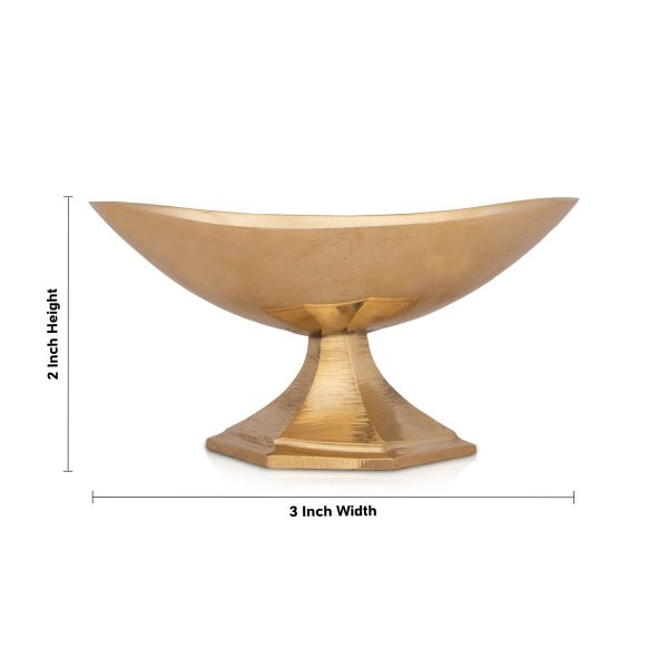 Brass Bowl - 2 x 3 Inches | Brass Cup  Boat Shape Pooja Bowl for Home  95 Gms Approx For Sale