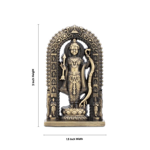 Ayodhya Rama Idol - 3 x 1.5 Inches | Zinc Statue  Antique Polish Ayodhya Ramar Statue for Pooja Discount