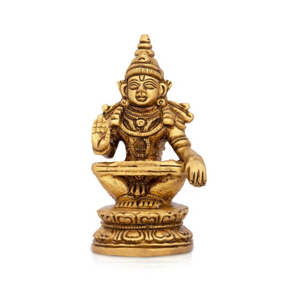 Ayyappa Swamy Statue - 3.25 x 1.5 Inches | Antique Brass Statue  Ayyappan Idol for Pooja  244 Gms Approx Discount