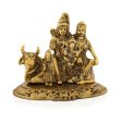 Shiv Parivar Idol - 6 x 6.75 Inches | Gold Polish Shiv Pariwar Murti  Aluminium Shiv Parivar for Pooja  660 Gms Approx Supply