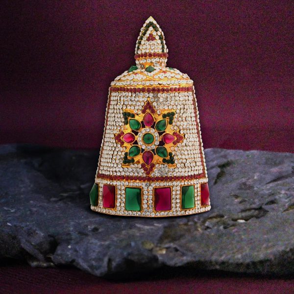 Half Crown - 5 Inch | Stone Mukut  Kireetam  Multicolour Stone Kiritam for Deity Online Hot Sale