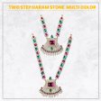 Stone Haram & Stone Necklace Set - 13 x 4 Inches | Multicolour Stone Jewelry  Jewellery for Deity Online now