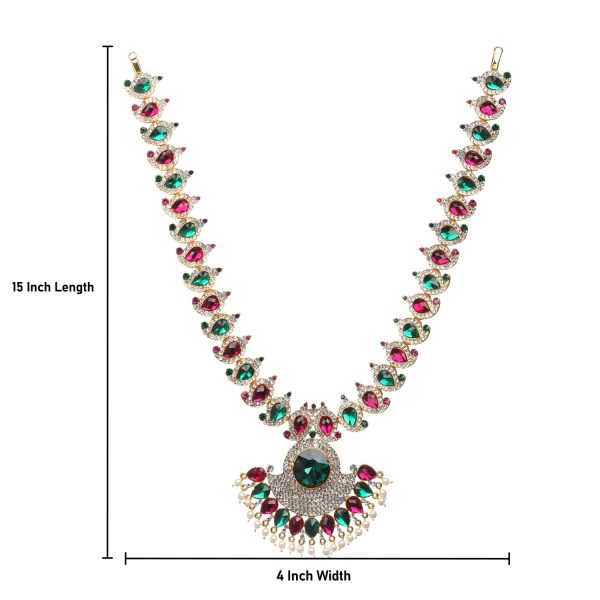 Stone Haram & Stone Necklace Set - 15 x 4 Inches | Multicolour Stone Jewelry  Jewellery for Deity For Discount