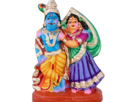 Radha Krishna Clay Golu Bommai - 8 x 6 Inches | Giri Golu Doll  Navaratri Golu Bomma Gombe Bommai For Discount