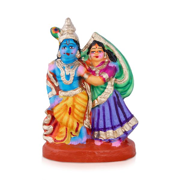 Radha Krishna Clay Golu Bommai - 8 x 6 Inches | Giri Golu Doll  Navaratri Golu Bomma Gombe Bommai For Discount