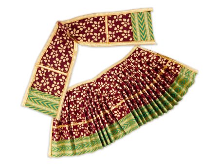 Amman Pavadai - 6 x 16 Inches | Satin with Jari Border Mata Dress  Devi Vastra  Mata Poshak for Deity Supply