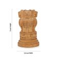 Ashoka Pillar Sculpture - 3 x 2.5 Inches | Wooden Statue  Ashok Head Idol for Home Decor Online Hot Sale