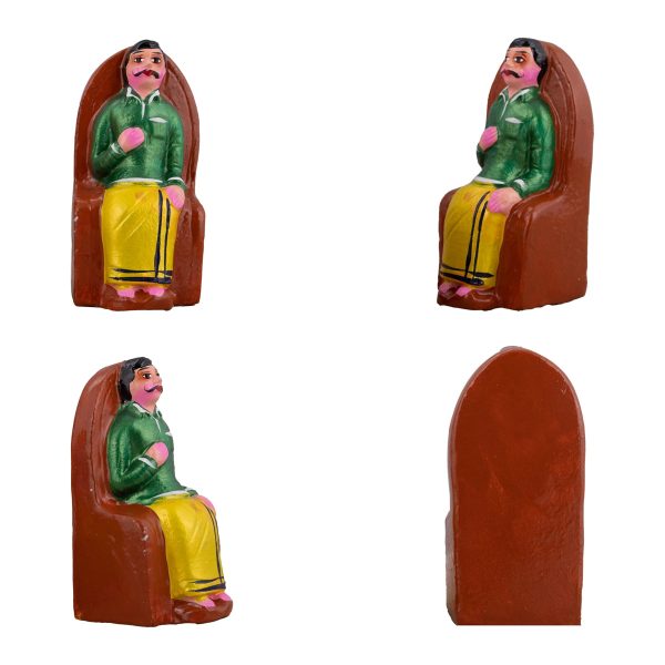 Tea Shop Clay Golu Bommai Set - 7 x 3 Inches | Giri Golu Doll  Navaratri Golu Bomma Gombe Bommai Fashion