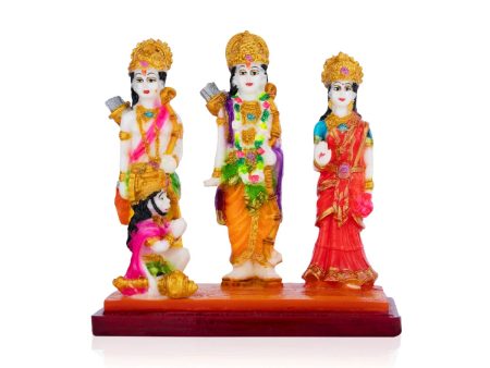 Shri Ram Darbar Murti - 5 x 4.5 Inches | Marble Dust Shri Ram Darbar Statue for Pooja For Discount