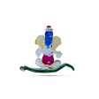 Ganesh with Leaf statue - 2.75 x 3 Inches | Glass Ganesha Idol  Vinayagar Statue for Home Decor Hot on Sale