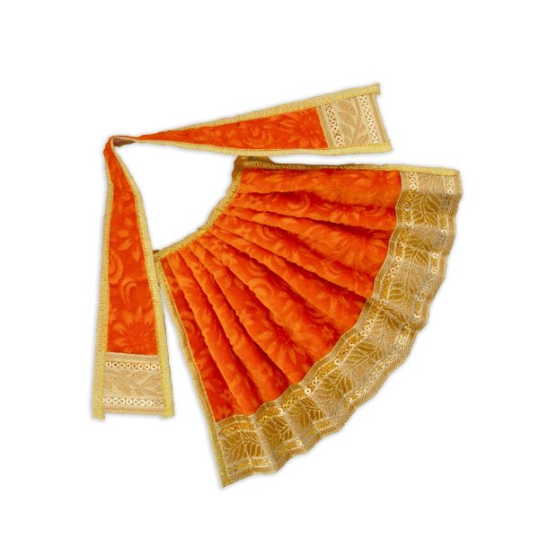 Amman Pavadai - 6 x 11 Inches | Velvet with Jari Border Lehenga Patka  Mata Dress for Deity  Assorted Colour Sale